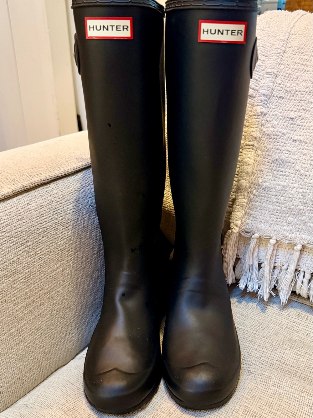 Hunter Black Tall Rain Boots